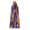 ZR Comercio Exterior Transfronterizo Wholesale Verano Nuevo Estilo Europeo y Americano Moda Femenina Elegante Estampado Vestido de Dobladillo Asimétrico