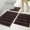 Alfombra de Piso para Inodoro de Tres Piezas Alfombra de Chenilla de Microfibra Baño Absorbente Alfombra para Pies Alfombra Antideslizante para Inodoro Felpudo