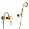 Traje de banho dourado estilo europeu torneira de banheira simples quente e fria chuveiro simples dedicado a hotel