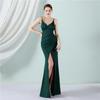18578# Vestido de brinde Noiva Longo Sling Apreciação Banquete Slim Vestido Rabo de Peixe Casamento Carro Modelo Exposição Vestido