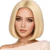 La peluca de moda para mujer más vendida de TEMU, cabello liso corto con raya media, estilo BOBO, peluca completa artificial para disfraz