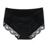 Ropa interior nueva de encaje para mujer, cintura media, sexy calado, transpirable, sin marcas, entrepierna de algodón puro, antibacteriana, calzones que levantan el vientre