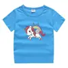 Unicornio Nueva Ropa Infantil Camiseta de Manga Corta de Verano para Niños Camiseta Básica de Algodón para Niñas Camiseta de Media Manga Top Infantil