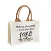 Bolsa de Mano Bolsa de Lona Logo Personalizado Cinta Bolso de Mano Compras Corporativas Bolsa de Lona de Gran Capacidad Personalizada Bolso de Mano