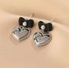 Pendientes de plata S925 con forma de aguja y nicho de amor, 2023, nuevos pendientes de moda para mujer, elegantes, sencillos, de alta gama, con clip para la oreja.