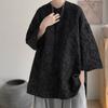 Jin Bukang tamanho plus size Jin Nova Camisa de Manga Curta Estilo Chinês Nacional para Homens e Mulheres Moda de Verão Marca ins Camisa de Sete Mangas