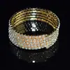 Pulseira Cruzada Europeia e Americana com Strass de Camadas Múltiplas para Mulheres Prata Criativa Pulseira de Braço Atacado Sl-1015