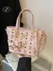 Bolsa Cesta Tote Estampada da Moda para Mulheres 2026 Nova Elegante Versátil Bolsa de Ombro de Nicho Fofa Bolsa Transversal