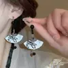 Nuevos Pendientes de Flor de Aguja China con Borla de Gota de Agua, Moda Retro Elegante, Pendientes Versátiles, Pendientes de Lujo Ligero y de Alta Gama