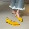 Sandálias Femininas Chuyuji Estilo Francês Gentil, Fechadas na Ponta com Tira no Tornozelo, Salto Anabela Baixo, Adequadas para Saias, Bico Fino, Sapatos Single Elegantes