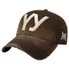 Boné de Baseball com Bordado de Letras Degradê Lavado Novo Vintage Transfronteiriço, Boné Simples e Versátil de Bico de Pato para Street Fashion