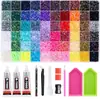 Atacado best-seller transfronteiriço 48 cores 60 cores strass de fundo plano 15 grades 40 grades conjunto de strass de resina strass AB acessórios de decoração para nail art