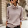 Bestseller transfronterizo: Suéter de punto de cuello alto para mujer de otoño e invierno, camisa base suave y cálida para uso casual diario y vacaciones