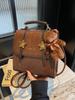 Bolso Pequeño Retro de Cuero con Cera para Mujer 2026 Otoño e Invierno Nuevo Bolso Cruzado Texturizado Mochila para Viajero Estudiante Mochila