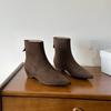 Botas Personalizadas para Mujer ~ Botines de Punta para Mujer 2025 Nuevos Botines de Tacón Bajo para Mujer Botas Delgadas hasta la Mitad de la Pantorrilla Botines Cortos Franceses