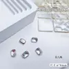 Venta al por mayor de joyas para uñas, transparentes, grandes diamantes con punta inferior, Super Flash, hacha torcida, gotas de agua, mariposa cuadrada gorda, accesorios para uñas de diamante blanco
