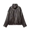 Chaqueta de Piel Sintética Simple Versátil de Moda Nueva Primavera 2026 para Mujer 4391872