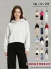 Sudadera con Capucha Corta de Algodón Compuesto de Peso Pesado 350g para Mujer, Nueva Tendencia Otoño e Invierno Marca Sudadera Pullover con Hombro Caído para Mujer