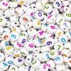 Contas digitais planas contas acrílicas multicoloridas brancas contas faça você mesmo contas 4X7mm acessórios para pulseira da amizade
