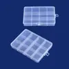 Caja Plástica Pequeña Transparente con Tapa, 12 Compartimentos Fijos, Caja de Almacenamiento y Organización para Manicure, Piezas de Ferretería, Venta al por Mayor