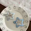 Lindo pasador de pelo a cuadros con estrella estilo coreano dulce, pinza BB cuadrada de lunares macarrón, pinza lateral versátil para niños y niñas