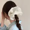 Goma para el pelo tipo coreano de color crema con estrellas de pedrería y malla de burbujas, con un toque de alta gama, accesorio para el pelo
