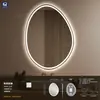 Espejo de baño de alta gama, sin marco, forma irregular, espejo de baño LED inteligente de mango, espejo de tocador de pared, espejo inteligente