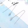 Pendientes largos de cubo de Rubik en plata de ley S925 con borlas y cadena de caja, elegantes pendientes coreanos con incrustaciones de diamantes, combinables a la moda, personalizados para mujer