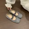 Bailarinas vintage estilo francés para mujer, nuevo modelo primavera 2026, zapatos Mary Jane estilo hada con puntera cuadrada y lazo
