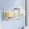 Estante de Pared sin Taladro Habitación de Estudiantes de Dormitorio Estante de Pared para Escritorio Almacenamiento de Mesita de Noche Cesta Colgante Artefacto para Colgar en la Pared
