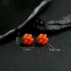 Prata 925 Banhada com Acessórios de Flor de Peônia Vermelha do Sul Pulseira DIY Acessórios de Corda Trançada Contas de Prata Antiga