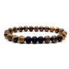 Europa e Estados Unidos popular moda quente transfronteiriça 8MM pedra olho de tigre turquesa branca fosca pulseira de miçangas masculina e feminina joia