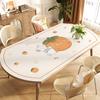2025 Mesa Redonda Plegable de Lujo Ligero y Gama Alta Mantel Ovalado de Cuero para Mesa de Comedor Mantel Protector Impermeable, a Prueba de Aceite, Anti-quemaduras y Aislante Térmico