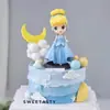 Vestido Azul Cenicienta Princesa Adornos para Pastel de Cumpleaños Niñas Muñeca de Dibujos Animados Cenicienta Decoración para Hornear