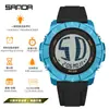 Reloj Electrónico Popular Sanda Transfronterizo para Shopee con Números Grandes, Reloj de Pulsera Multifuncional Impermeable para Estudiantes con Función de Levantar para Iluminar, Reloj Deportivo