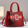 2024 Nuevo Estilo Piel Brillante Empalmada Transfronteriza Gran Capacidad Textura Patrón de Lagarto Bolso de Mujer de Alta Calidad Bolso Grande Bolso de Hombro Cruzado