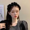 Nuevo Corea del Sur elegante diadema plisada de ala ancha negra parte superior alta del cráneo accesorios para el cabello de mujer estilo francés diadema para presionar el cabello rojo en línea al por mayor