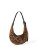 Bolso de mano de felpa combinable para otoño e invierno de 2024, nuevo bolso de hombro con diseño de nicho y estampado de leopardo vintage coreano.
