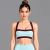 Conjunto de sujetador deportivo y leggings para yoga transfronterizo, diseño de bloques de color, cintura baja, secado rápido, adecuado para actividades al aire libre, uso casual y fitness, conjunto para mujer