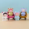 Enfeites de mesa de escritório em casa com urso fofo, desenhos animados de carro, decorações criativas, artesanatos de resina fofos