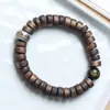 Pulsera de Cuentas de Madera de Nan Sinan para Ajedrez Natural Original Estilo Mori Cinabrio Pulsera DIY Estilo Étnico Boutique para Hombres y Mujeres