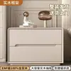 Nueva Mesa de Noche Minimalista Italiana, Gabinete de Noche de Doble Cajón Sin Ensamblaje, Gabinete de Almacenamiento de Piso de Lujo Ligero para Dormitorio del Hogar
