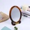 Espelho Oval Dupla Face Plástico PP Bronze Antigo Plástico Dourado Espelho Dupla Face Um Lado Ampliador Portátil Espelho de Maquiagem para Casa