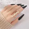 Joyería Europea y Americana Transfronteriza, Anillos de Mujer Elegantes y Únicos, Anillos Abiertos Irregulares Huecos Simples y Versátiles