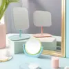 Espejo de Escritorio Moderno Simple Cuadrado Redondo para Dormitorio con Soporte de Escritorio Estilo Normcore Espejo Pequeño de Alta Definición