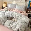 Conjunto Simples de Quatro Peças de Fio Bouclé Classe A de Alta Qualidade Conjunto Confortável de Três Peças para Dormitório Roupa de Cama Macia e Sonolenta Atacado Desenho Animado