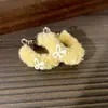 Aretes de Aro con Lazo de Felpa Dopamina para Mujer, Elegantes y Versátiles para Otoño e Invierno