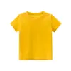 27Kids Ropa Infantil Verano 2025 Modelo Camiseta de Manga Corta Infantil Camisa Publicitaria Estilo Coreano Color Sólido Sin Estampado Ropa Infantil