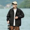 Chaqueta de Montañismo para Pareja de Marca Trendy 2024 Estilo Japonés Casual Color Puro Suelta Guapa Casual Versátil Impermeable