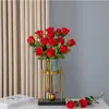 Veludo Simuladado Transfronteiriço Rosa Casamento Decoração de Casa Rosa Flor Falsa Buquê Único Adereços Ornamentos de Rosa